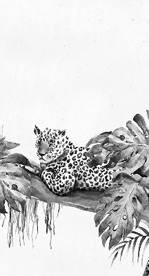 Rolgordijn voor het raam Getekende cheeta's op een tak