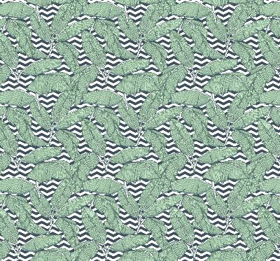 Rolgordijn verduisterend Palmbladeren op een zwart-witte achtergrond