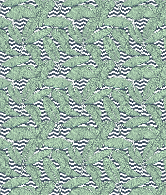 Rolgordijn verduisterend Palmbladeren op een zwart-witte achtergrond