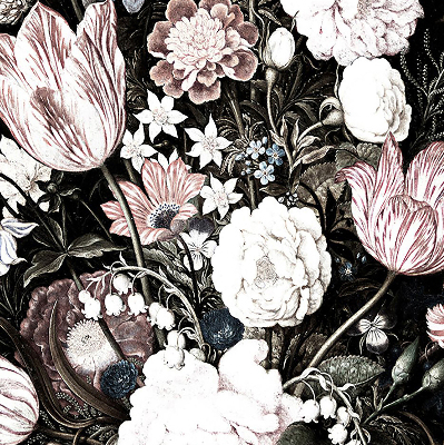 Rolgordijn voor het raam Een boeket bloemen