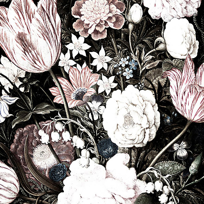 Rolgordijn voor het raam Een boeket bloemen