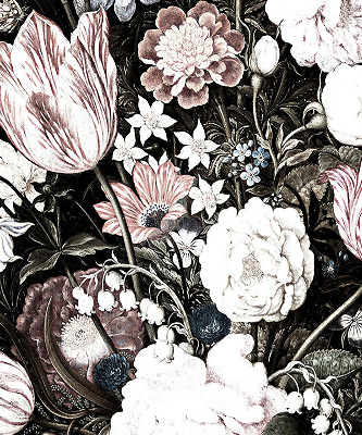 Rolgordijn voor het raam Een boeket bloemen