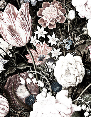 Rolgordijn voor het raam Een boeket bloemen