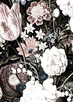 Rolgordijn voor het raam Een boeket bloemen