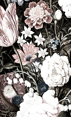 Rolgordijn voor het raam Een boeket bloemen