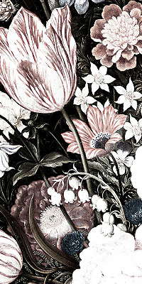 Rolgordijn voor het raam Een boeket bloemen