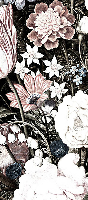 Rolgordijn voor het raam Een boeket bloemen