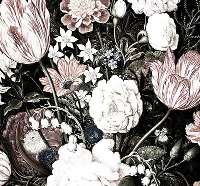 Rolgordijn voor het raam Een boeket bloemen