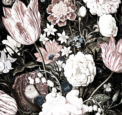 Rolgordijn voor het raam Een boeket bloemen