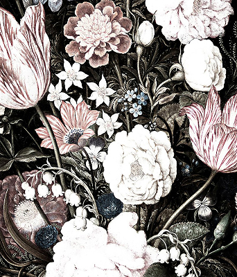 Rolgordijn voor het raam Een boeket bloemen