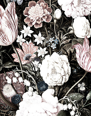 Rolgordijn voor het raam Een boeket bloemen