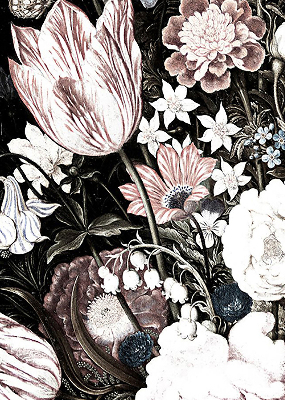 Rolgordijn voor het raam Een boeket bloemen