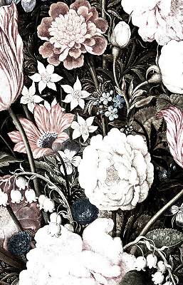 Rolgordijn voor het raam Een boeket bloemen