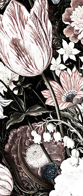 Rolgordijn voor het raam Een boeket bloemen