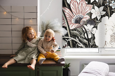 Rolgordijn voor het raam Een boeket bloemen