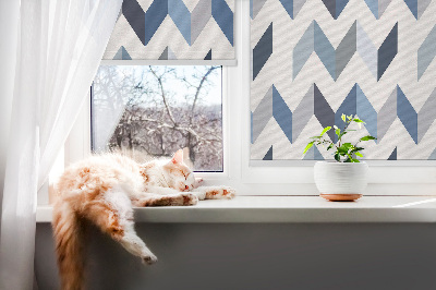 Rolgordijn voor het raam Blauwe visgraat