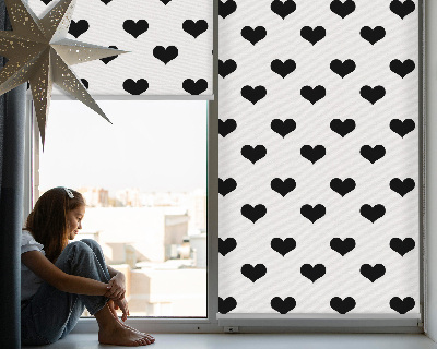 Rolgordijn verduisterend Zwarte harten