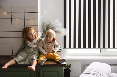 Rolgordijn verduisterend Zwart-witte strepen