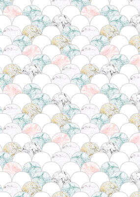 Rolgordijn voor het raam Kleurrijke schubben