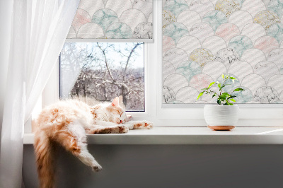 Rolgordijn voor het raam Kleurrijke schubben