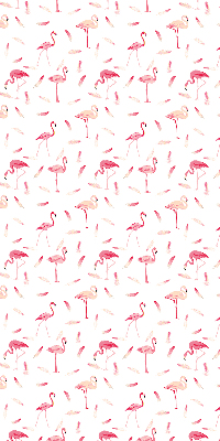 Rolgordijn voor het raam Flamingo's en hun veren