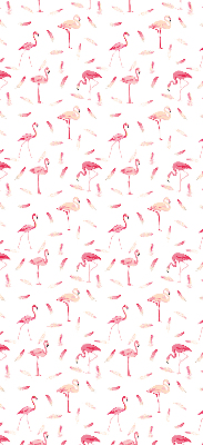Rolgordijn voor het raam Flamingo's en hun veren