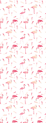 Rolgordijn voor het raam Flamingo's en hun veren