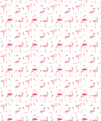 Rolgordijn voor het raam Flamingo's en hun veren