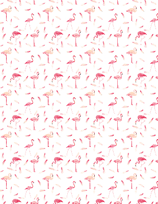 Rolgordijn voor het raam Flamingo's en hun veren