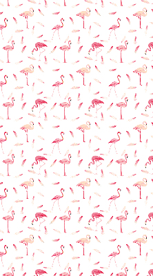 Rolgordijn voor het raam Flamingo's en hun veren