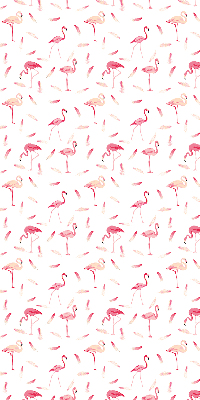 Rolgordijn voor het raam Flamingo's en hun veren