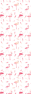 Rolgordijn voor het raam Flamingo's en hun veren