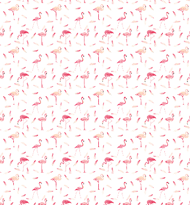 Rolgordijn voor het raam Flamingo's en hun veren