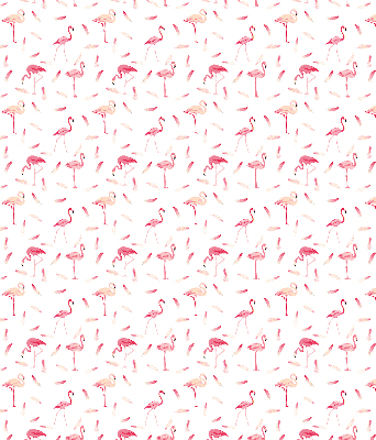 Rolgordijn voor het raam Flamingo's en hun veren