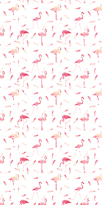 Rolgordijn voor het raam Flamingo's en hun veren