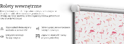 Rolgordijn voor het raam Flamingo's en hun veren