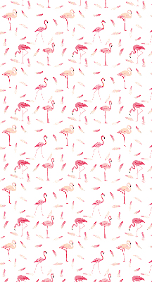 Rolgordijn voor het raam Flamingo's en hun veren