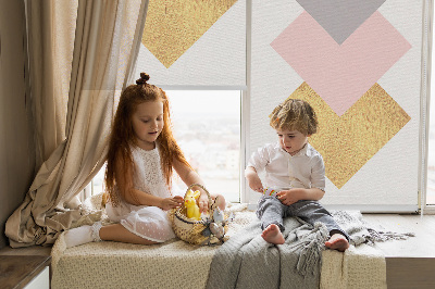 Rolgordijn voor het raam Overlappende vierkanten