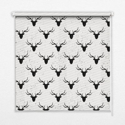 Rolgordijn verduisterend Zwarte hertenkoppen