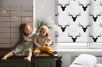 Rolgordijn verduisterend Zwarte hertenkoppen