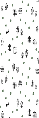 Rolgordijn voor het raam Getekende bomen en herten