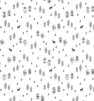 Rolgordijn voor het raam Getekende bomen en herten