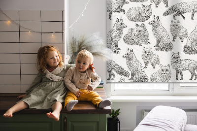 Rolgordijn voor het raam Grijze vossen