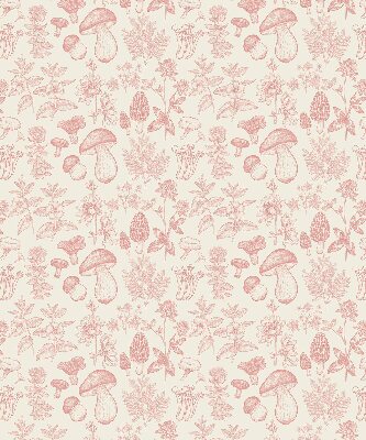 Rolgordijn voor het raam Getekende paddenstoelen