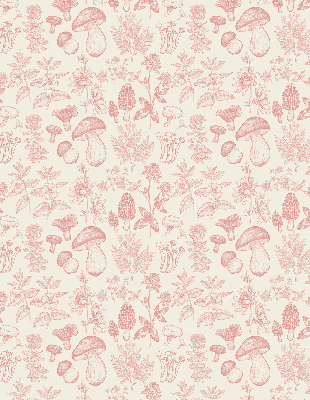 Rolgordijn voor het raam Getekende paddenstoelen