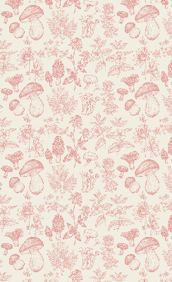 Rolgordijn voor het raam Getekende paddenstoelen