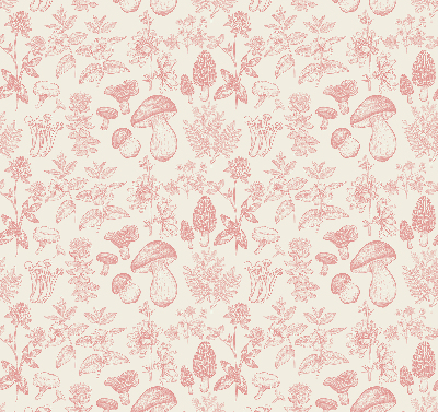 Rolgordijn voor het raam Getekende paddenstoelen