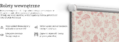 Rolgordijn voor het raam Getekende paddenstoelen