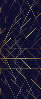 Rolgordijn voor het raam Gele lijnen verbonden tot driehoeken