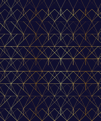 Rolgordijn voor het raam Gele lijnen verbonden tot driehoeken